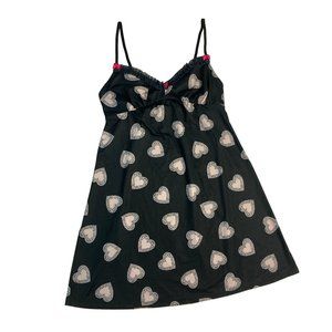Betsey Johnson Mini Dress Lingerie Heart Print
